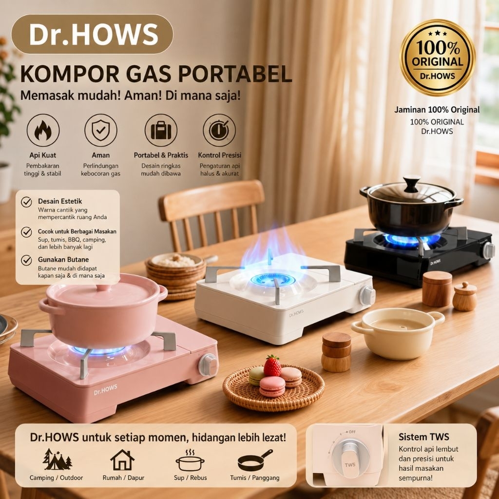 READY STOCK Kompor Gas Dr.Hows / Portable Stove Dr.Hows / Kompor Gas Twinkle Stove / Kompor Korea St
