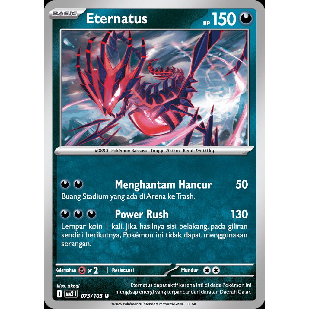 Eternatus Kobaran biru Ma2 73/103 u kartu pokemon tcg original