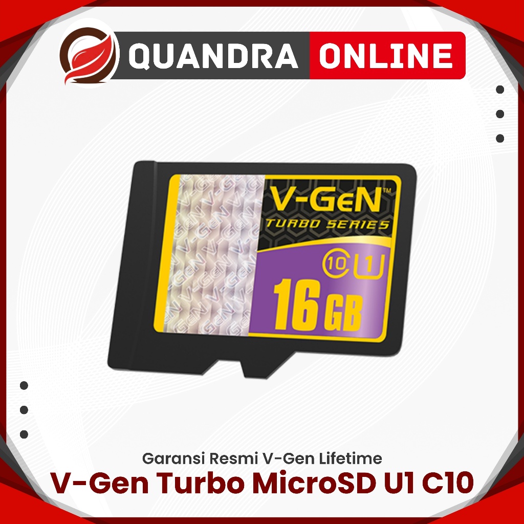 Micro SD V-GEN 16GB Turbo Series Memory Card VGEN MicroSD Kartu Memory HP