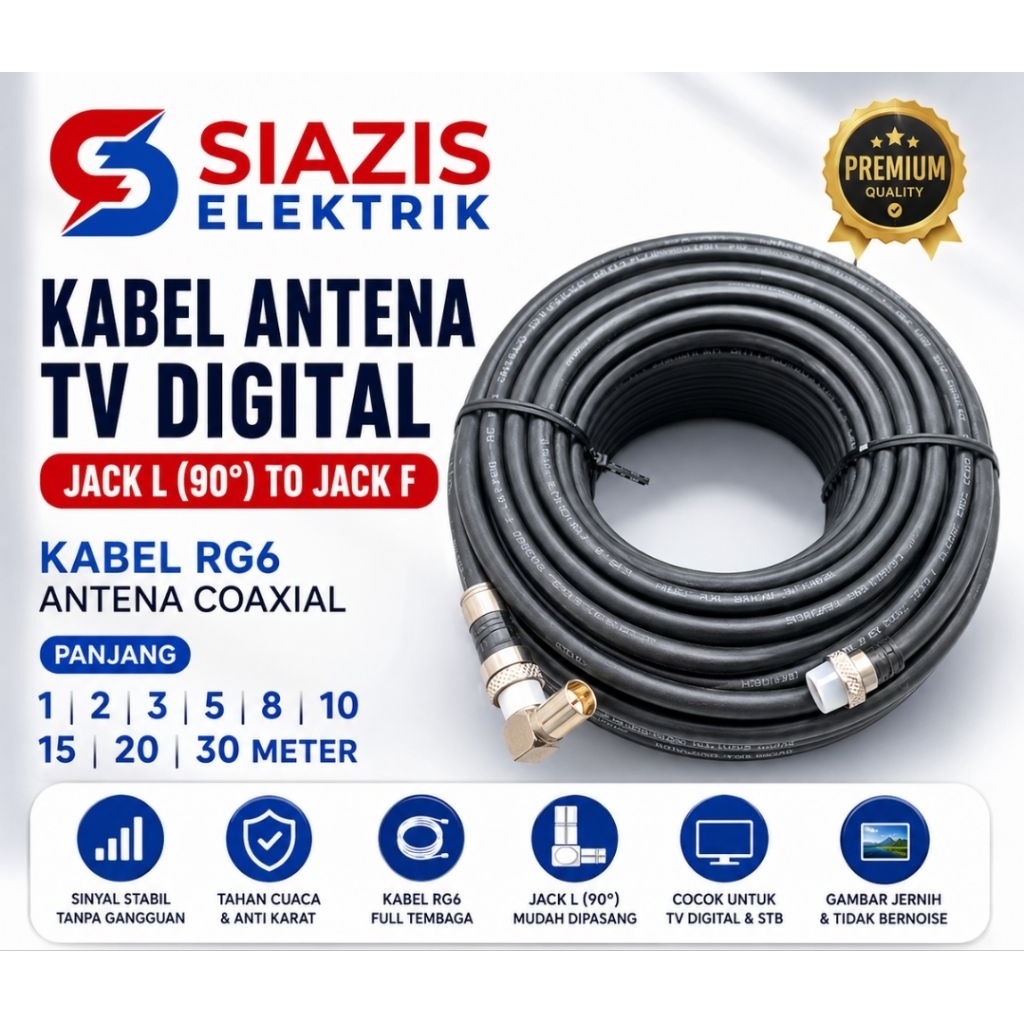 KABEL ANTENA TV Digital Prabola RG6 KONEKTOR PRESS BELDEN PLUS JACK TV L MALE KABEL PARABOLA/KABEL S