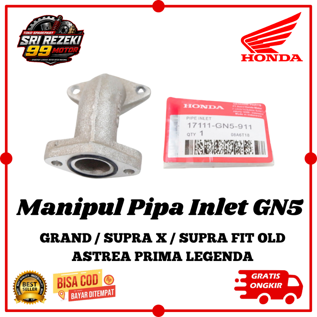 Manipul Pipa Inlet GN5 Honda Grand Motor Supra Manipol 17111-GN5-911