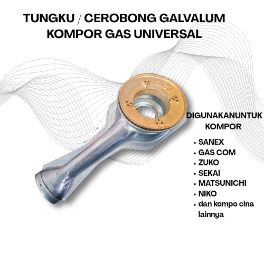TUNGKU / CEROBONG SET BURNER KOMPOR ZUKO/ TUNGKU TEBAL / KOMPOR GAS 2 TUNGKU