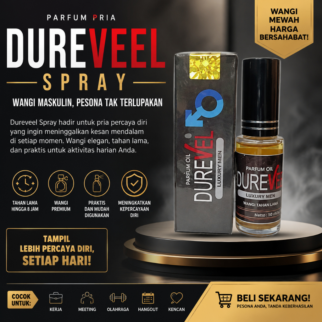 HARGA PROMO CUMA 5 HARI [DUREVEL SPRAY] ASLI GARANSI UANG KEMBALI PARFUM PRIA