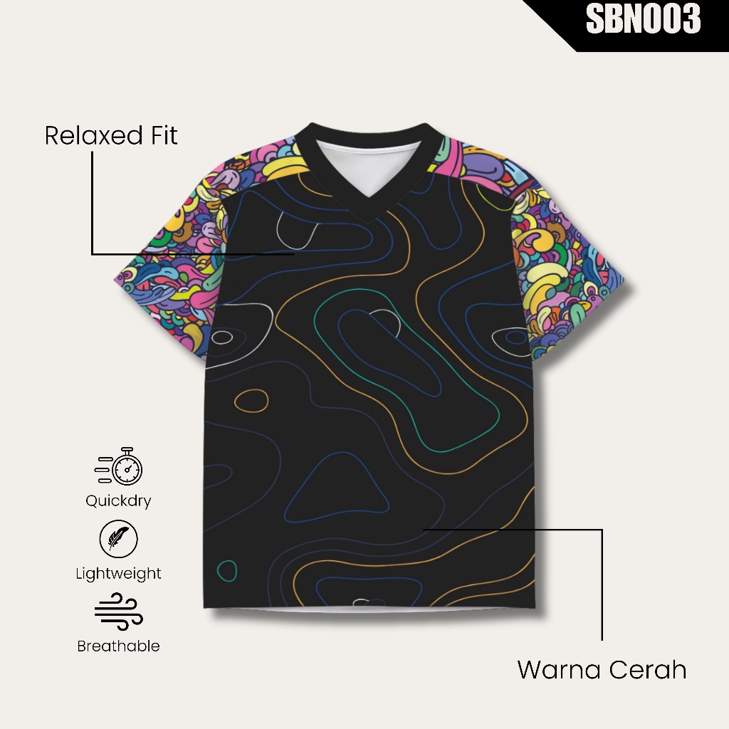 Jersey Futsal Doodle Art SBN003 Full Printing Free Request Nama No punggung