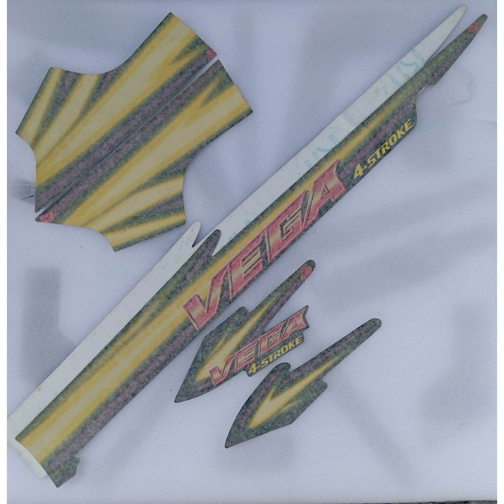 Striping sticker decal body original ritrama Yamaha Vega lama tahun 2000 hijau