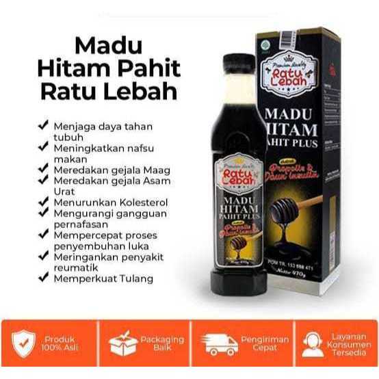 MADU HITAM PAHIT RATU LEBAH PLUS PROPOLIS MADU HITAM ALAMI 470gram BPOM