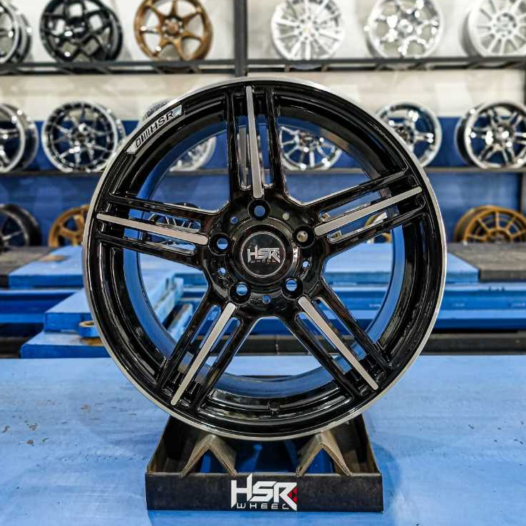 VELG BMW RING 17 PCD 5X120 HSR TABAM LEBAR 8 ET45 BLACK MACHINE FACE HSR R17 H5X120