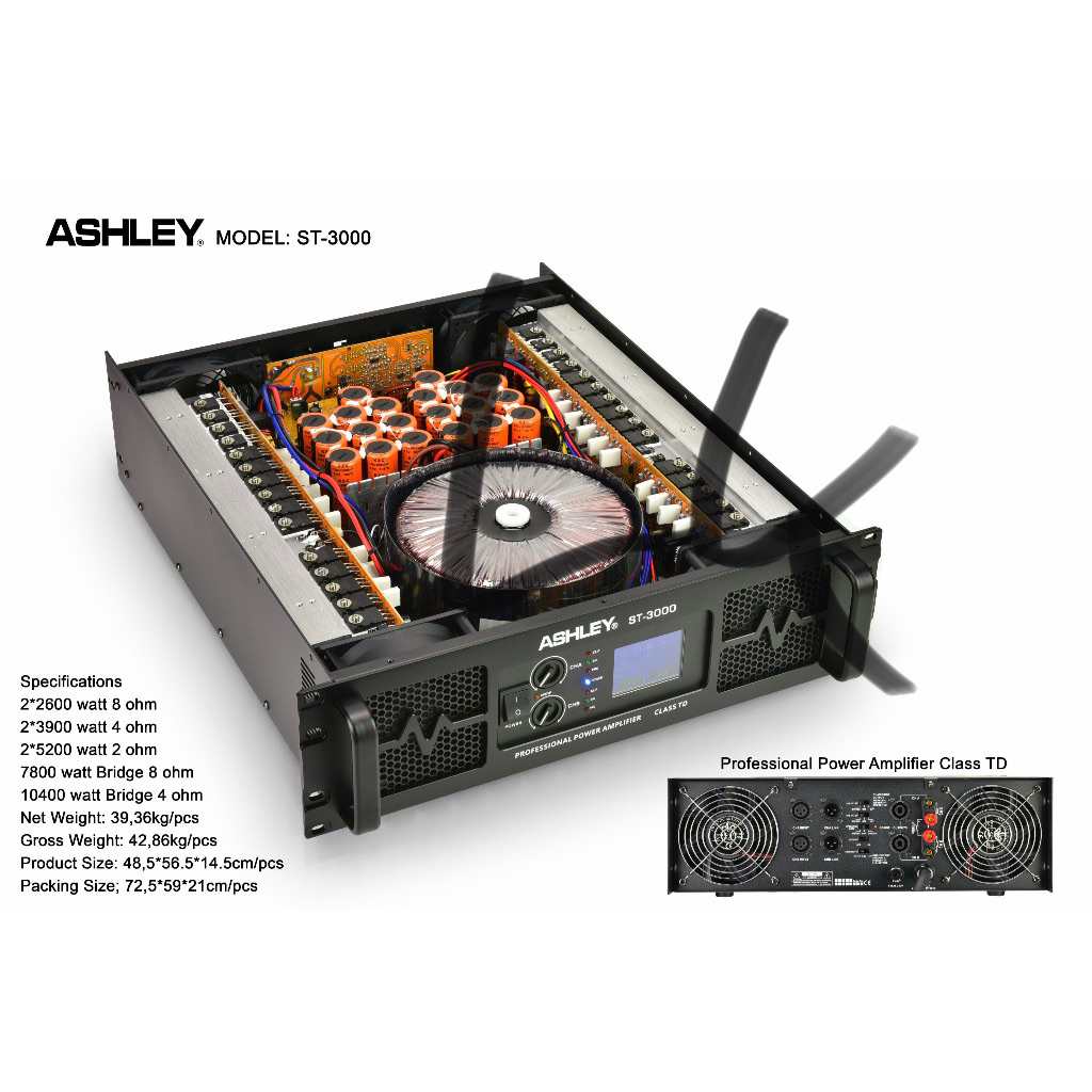 power amp TD class Ashley st3000 power sub gleerr genset pln