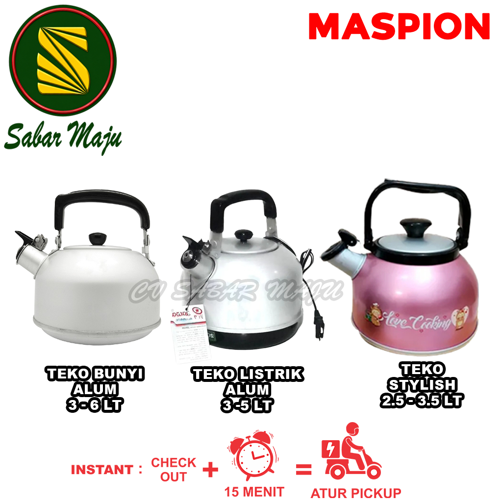 Teko Ceret Bunyi / Teko Listrik Alumunium 20, 22, 24 26 cm Maspion