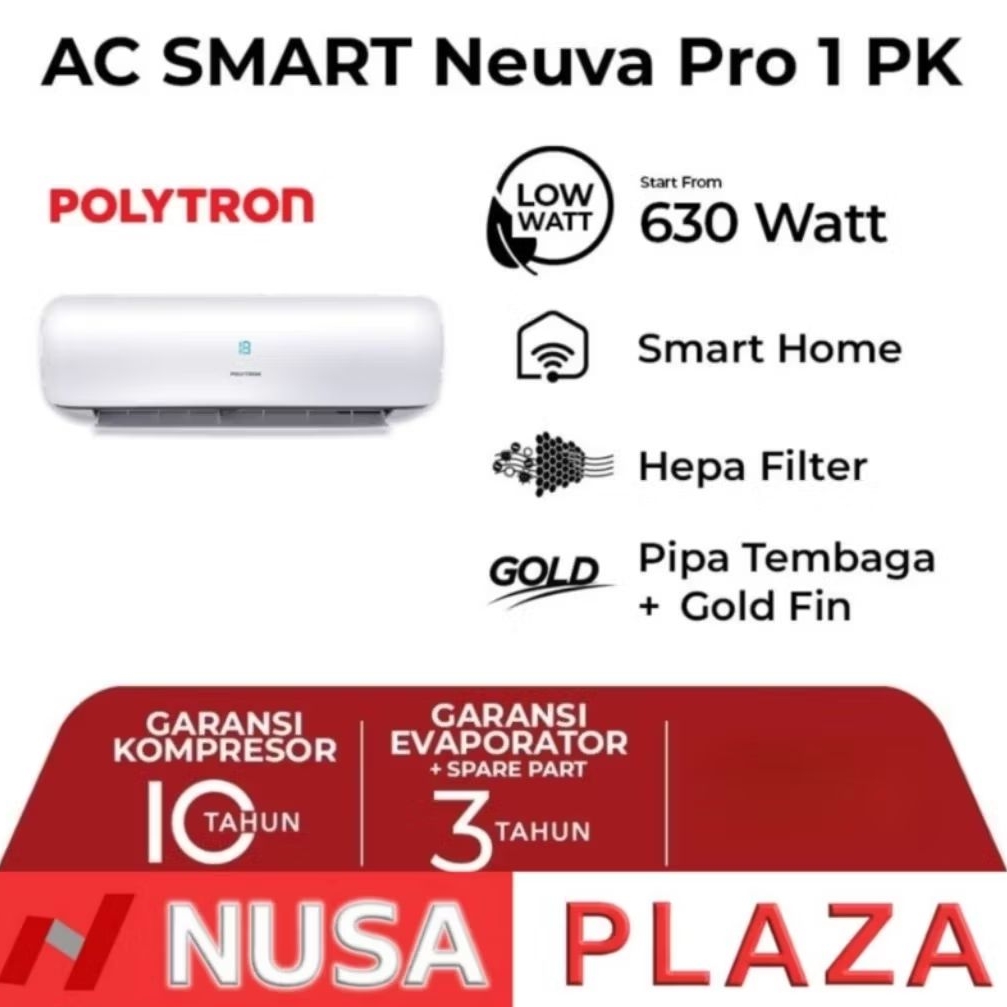 [MEDAN] AC POLYTRON 1 PK WIFI SMART NEUVA PRO PAC-09VZS / PAC-09VZSI