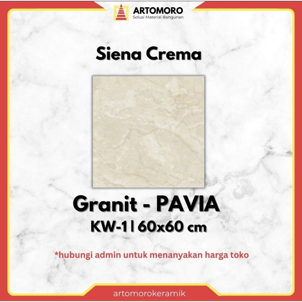 Granit 60x60 Kw1 Glossy - Siena Crema - Pavia | Marmer/Marble Cream Glass Polished | Homogenous Tile