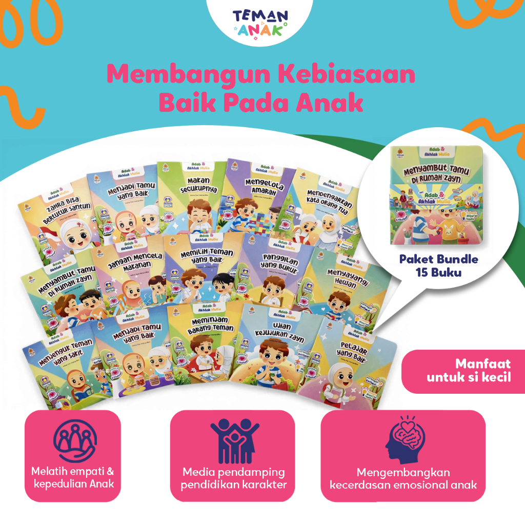 Teman Anak - Buku Cerita Islami Full Color untuk Anak Muslim | Belajar Adab & Akhlak Sehari-hari | D