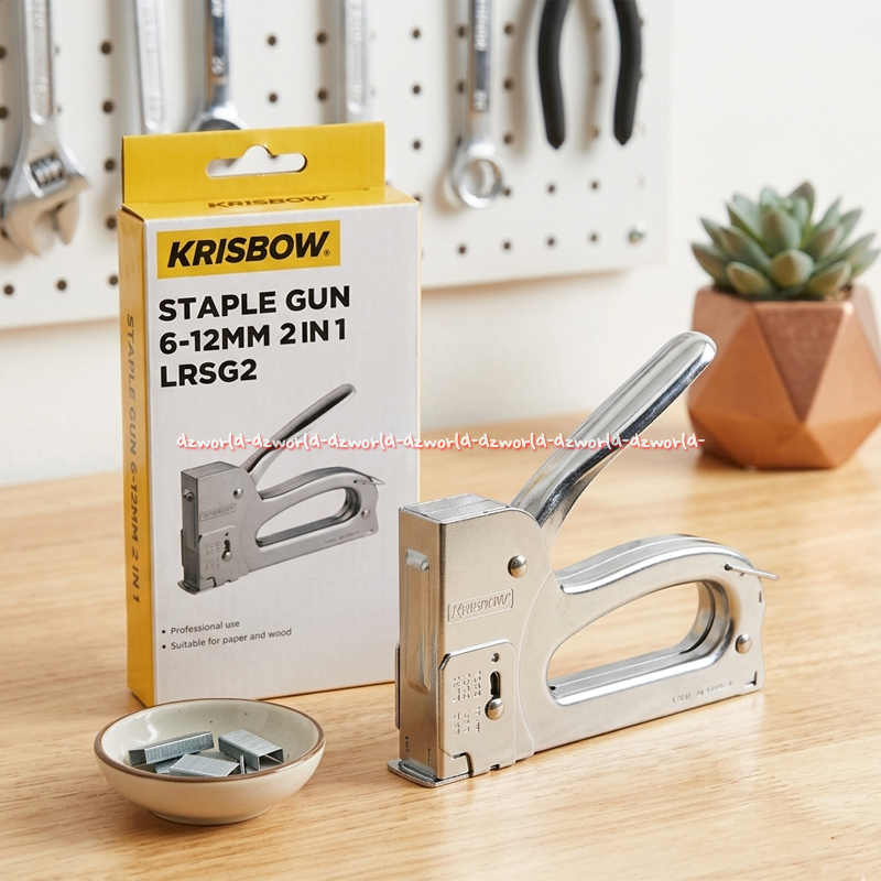 Krisbow 2 In 1 Staple Gun Pistol Staples 12mm Stainless Steel Steples Staples Stapler Untuk Dinding 