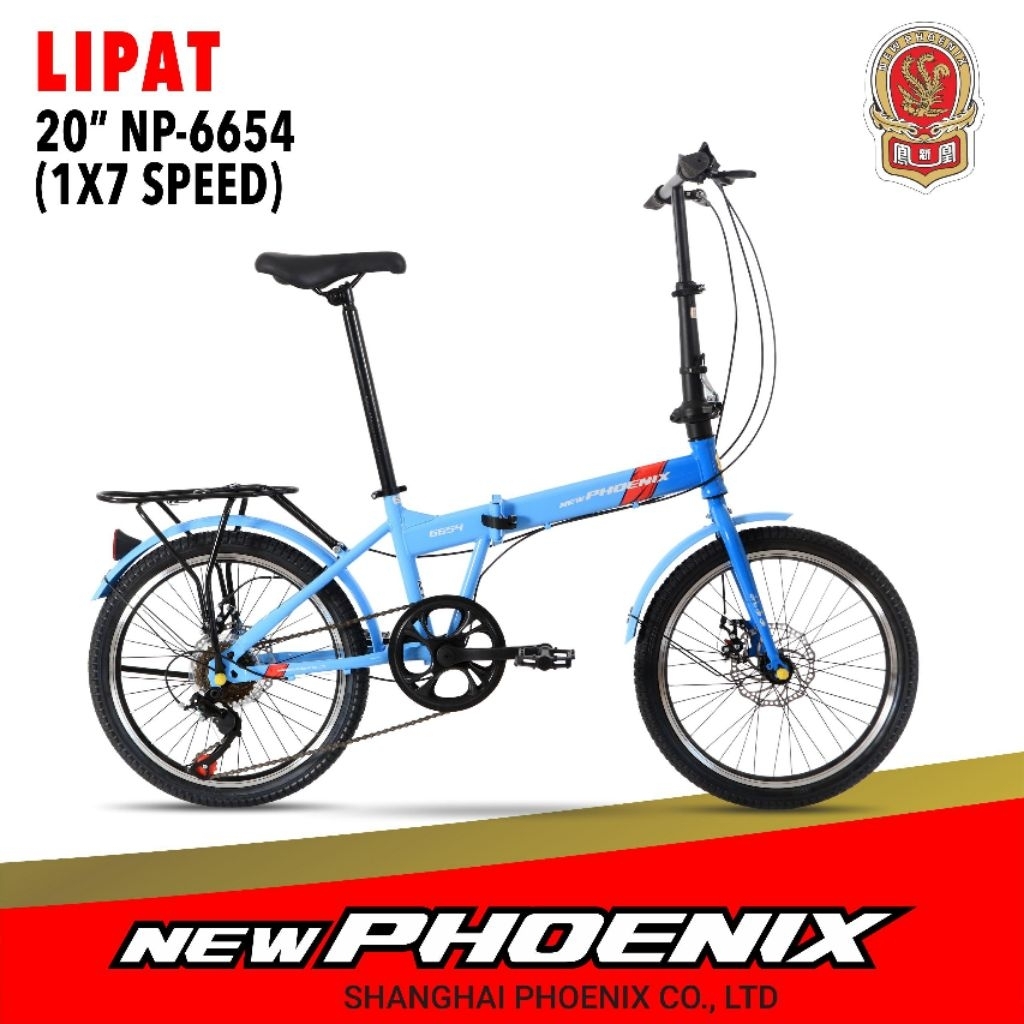 sepeda lipat new phoenix 20 inc rem cakram 7 Speed