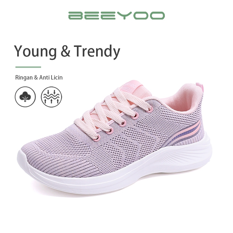 Beeyoo Sepatu Sneakers Wanita Sepatu Olahraga Cewek Sporty Sepatu Trendy Lucu WL103