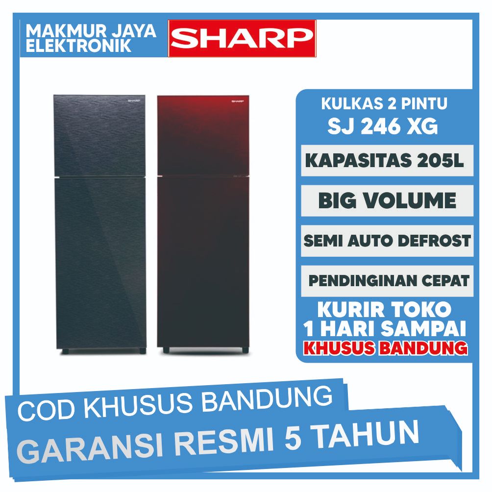 SHARP KULKAS 2 PINTU SJ-246XG / SJ-326 XG MR / MS / SJ 246 XG / SJ 326 XG LEMARI ES SJ246XG