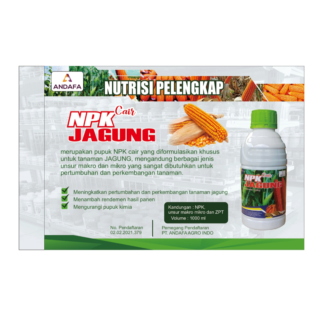 Pupuk NPK Jagung 1 Liter NPK Cair Jagung ANDAFA Pupuk Cair Terbaik Pupuk Daun Jagung Ijo