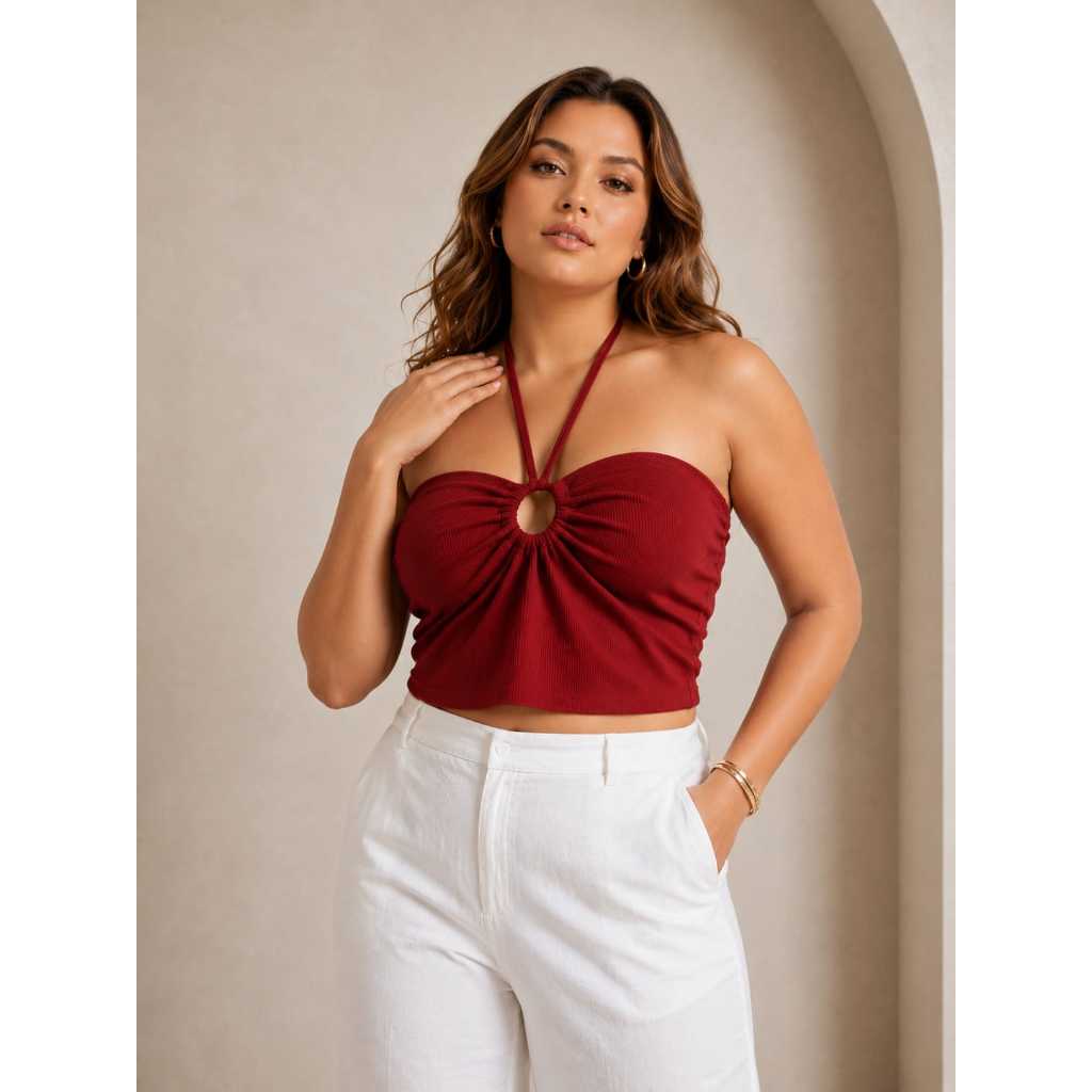 Tanktop halter premium knit crop top casual