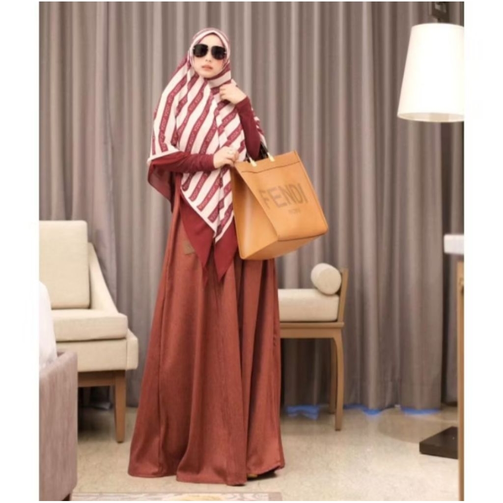 [JOZA CLOTHING] GAMIS SYARI / DRESS SET PRINTING " Ellen" By Joza Clothing