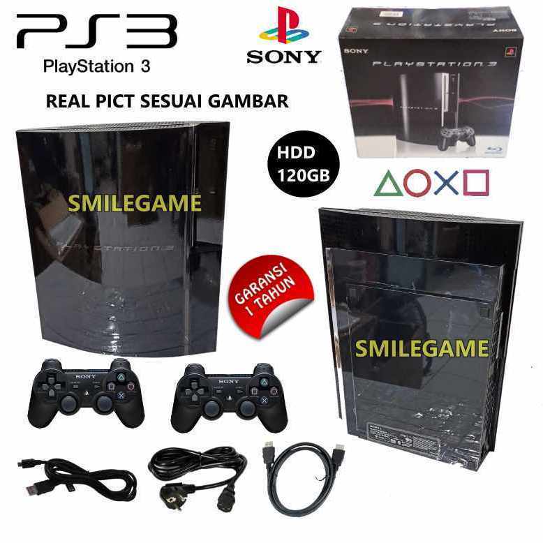 CONSOLE PAKET KOMPLIT SIAP MAIN PS3 FAT HDD 120GB FULL GAME + 2 STIK WIRELLES , CFW MULTIMAN 4.93 TE