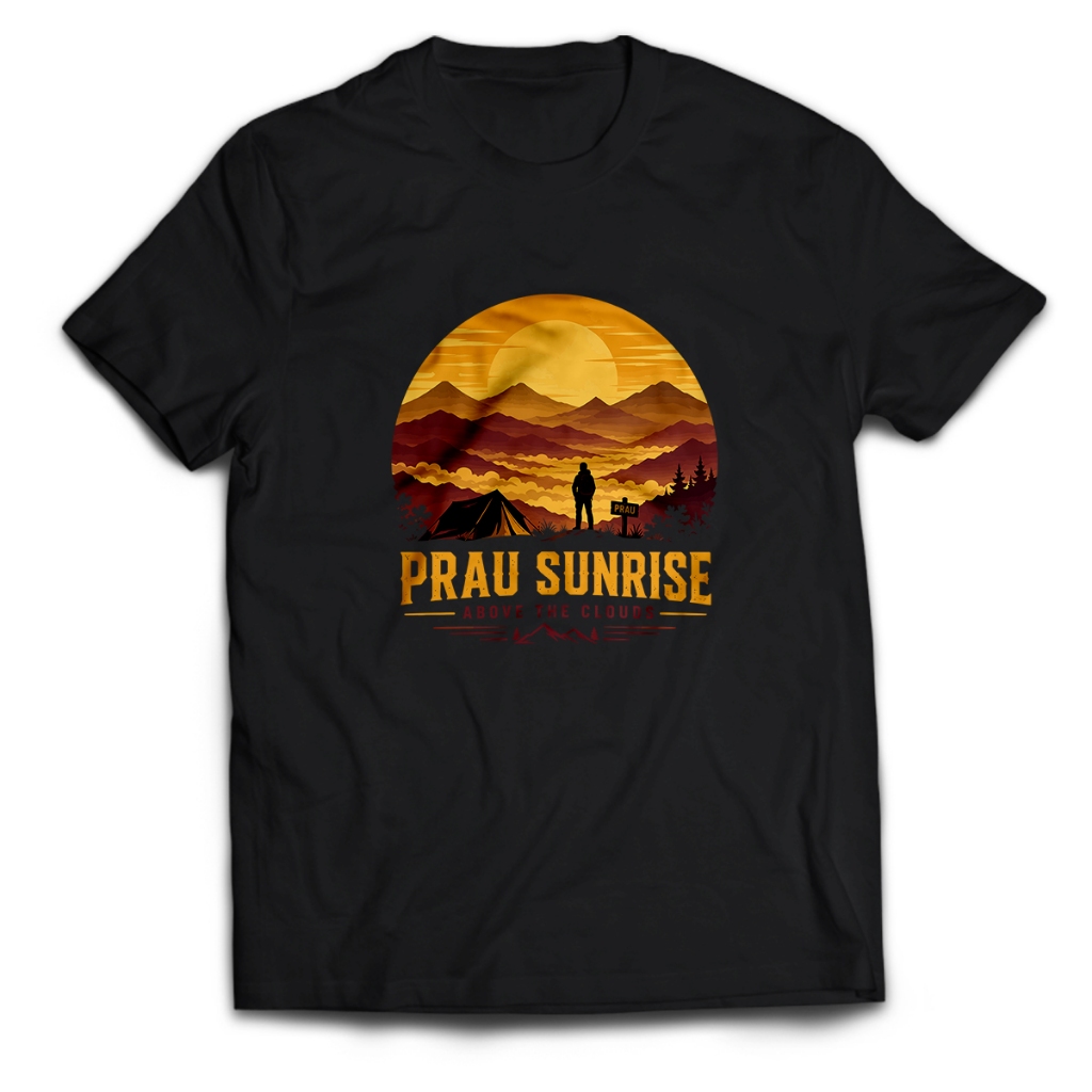 Kaos Pria Gunung PRAU SUNRISE Dewasa Baju Atasan Unisex PakeKaos