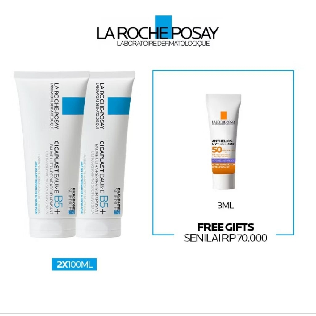 La Roche Posay Cicaplast Baume B5 Soothing Balm 100ml + La Roche Posay Sunscreen Anthelios SPF 50+ P