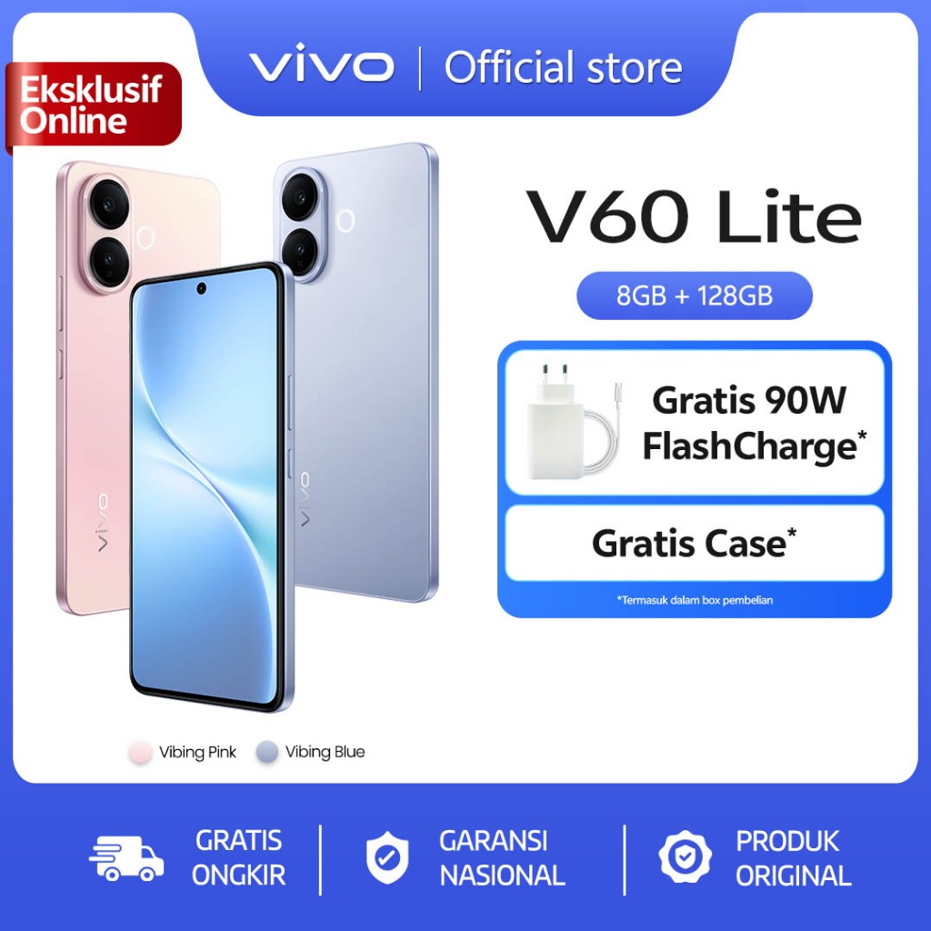 [ONLINE EXCLUSIVE] vivo V60 Lite 4G (8/128) 50MP Sony Camera, 6500 mAh + 90W FlashCharge, Bypass Cha