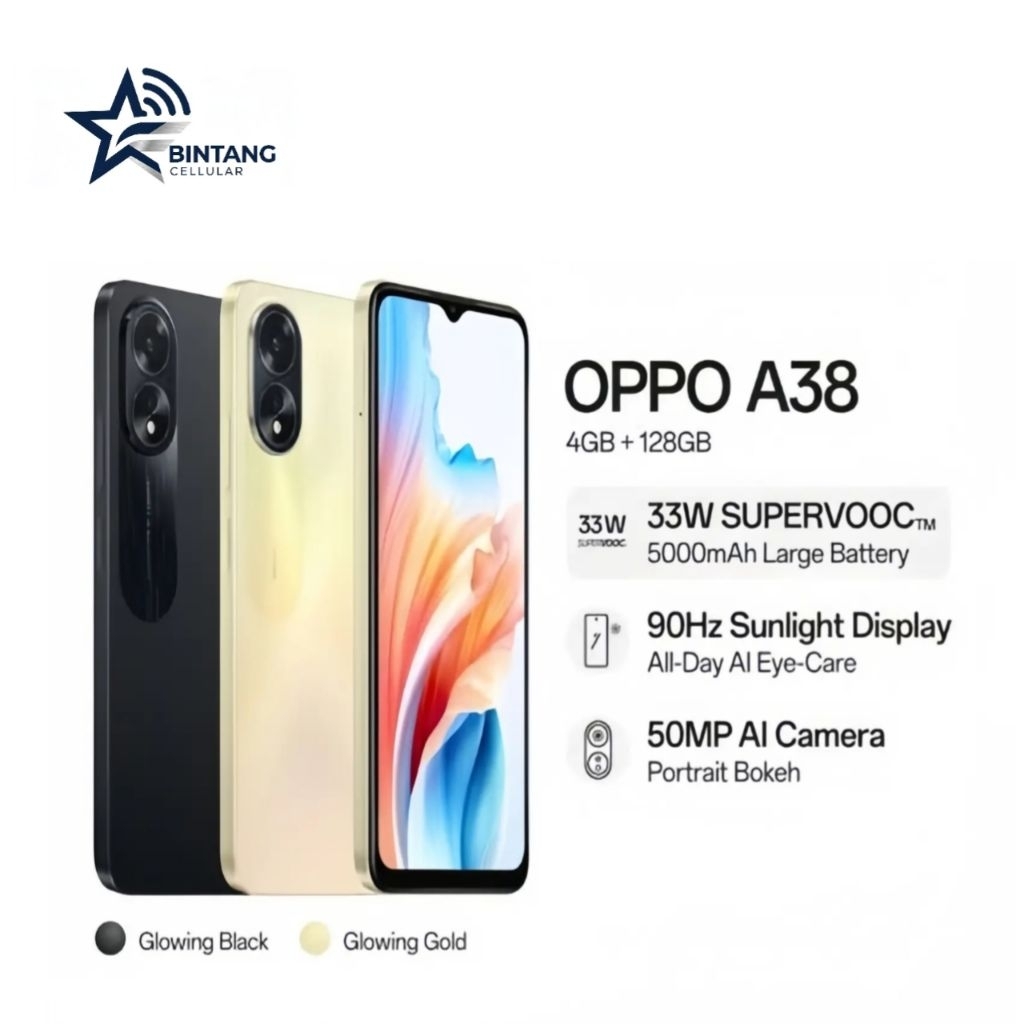 HP OPPO A38 6/128 GB - OPPO A38 RAM 6GB INTERNAL 128GB  GARANSI RESMI