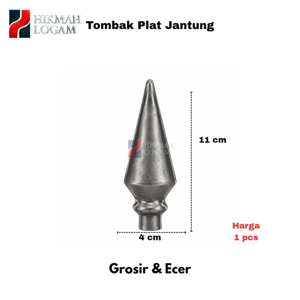 HL - Ornamen Pagar Tombak Jantung Besi Plat | Aksesoris Pagar Tralis Dll