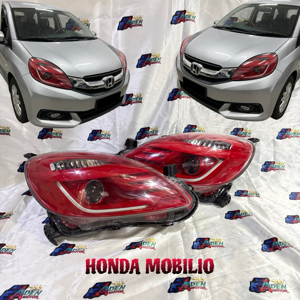 Headlamp headlight lampu depan honda mobilio tahun 2013 2014 2015 2016 custom frame merah