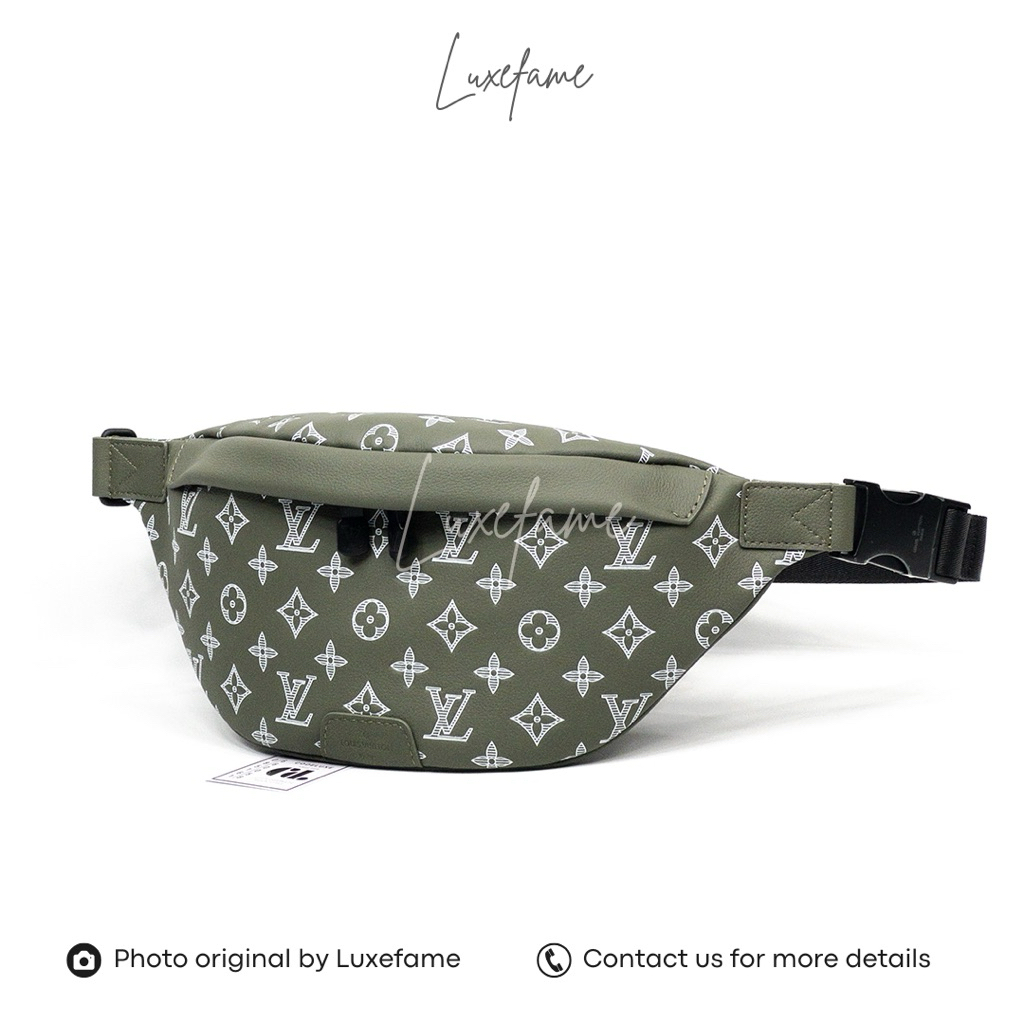 [LUXEFAME] Discovery Bumbag Calfskin Leather Olive Green