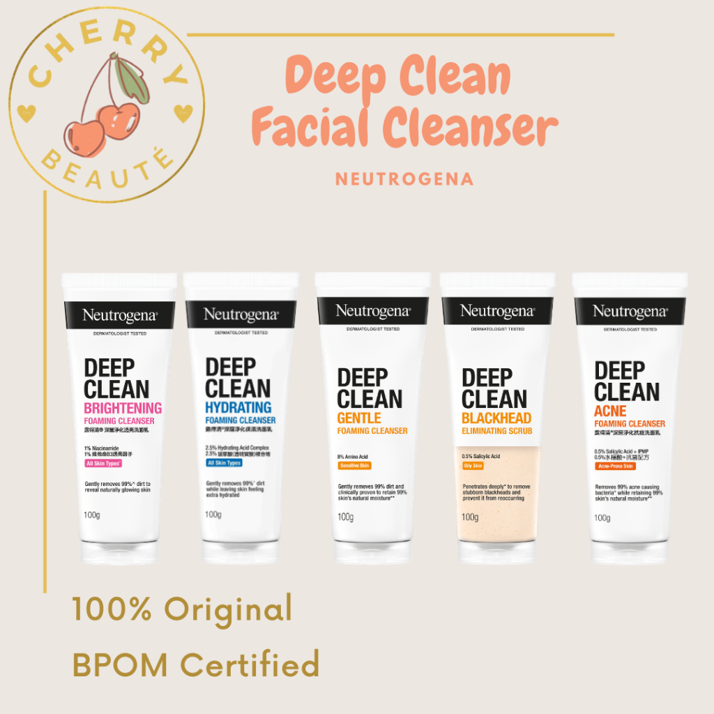 NEUTROGENA Deep Clean Facial Cleanser Brightening Gentle Hydrating Blackhead Acne