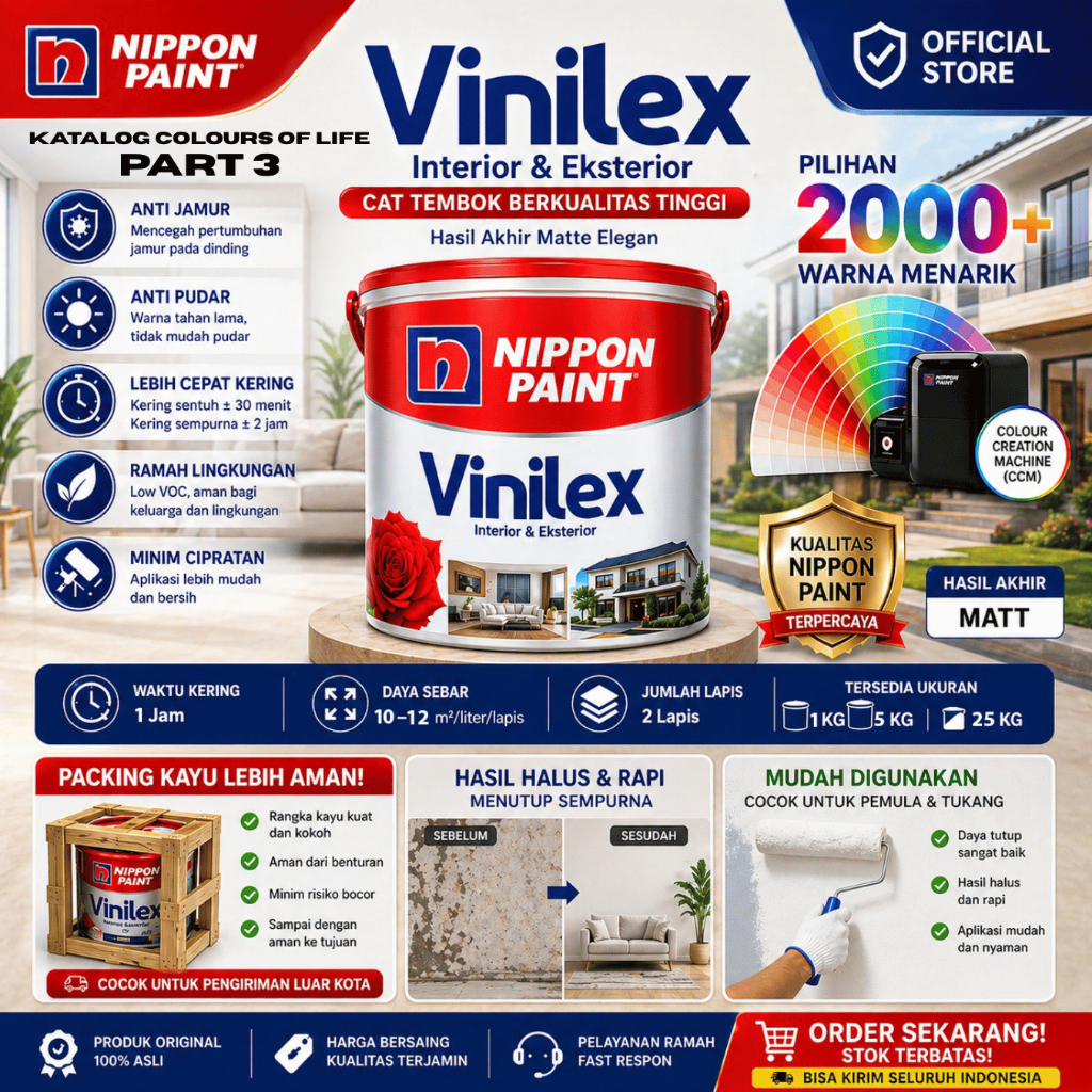 PART 3 Vinilex 5Kg Katalog Warna Mesin Tinting Cat Tembok Interior Eksterior Original Nippon Paint |