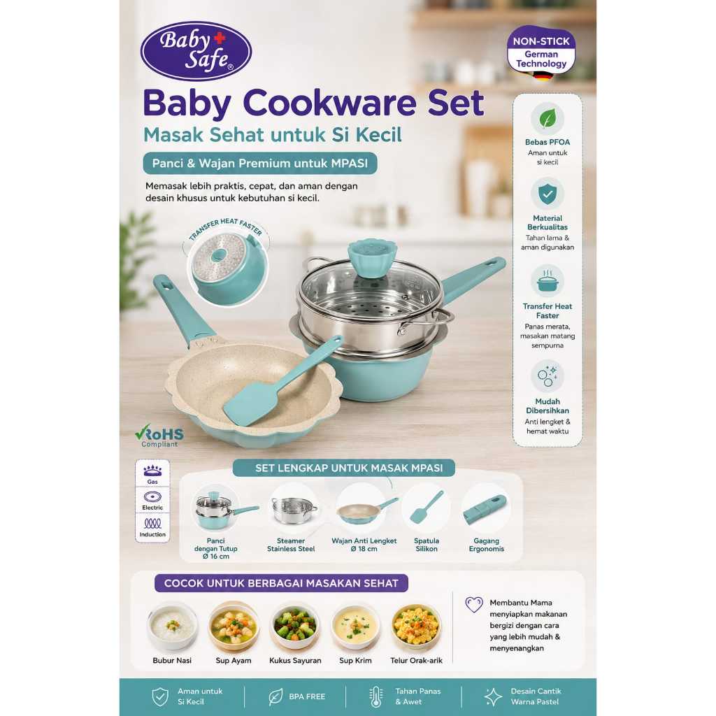 BabySafe Baby Cookware Set [BPA FREE]