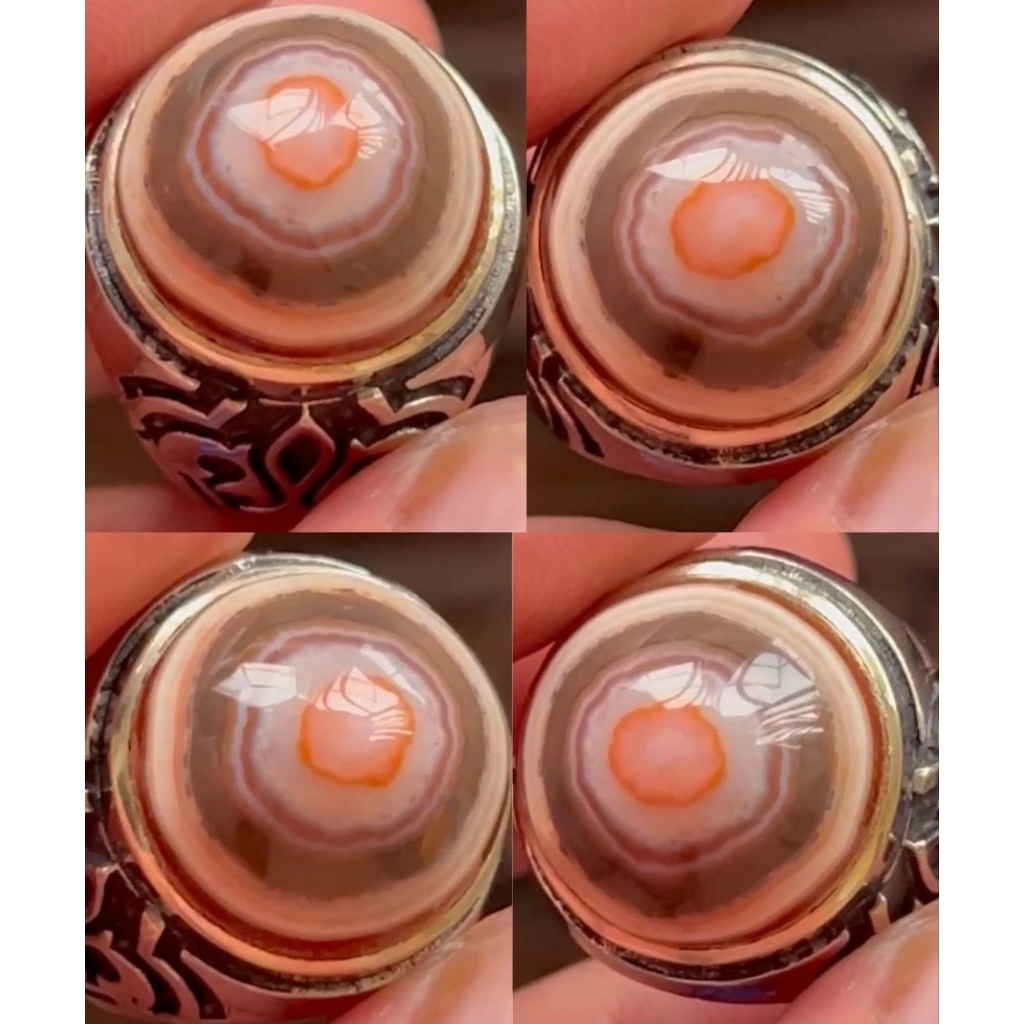 NATURAL CINCIN BARU AKIK YAMAN JAZA' PUSAR BUMI MULTICOLOURS AJIB ANTIK