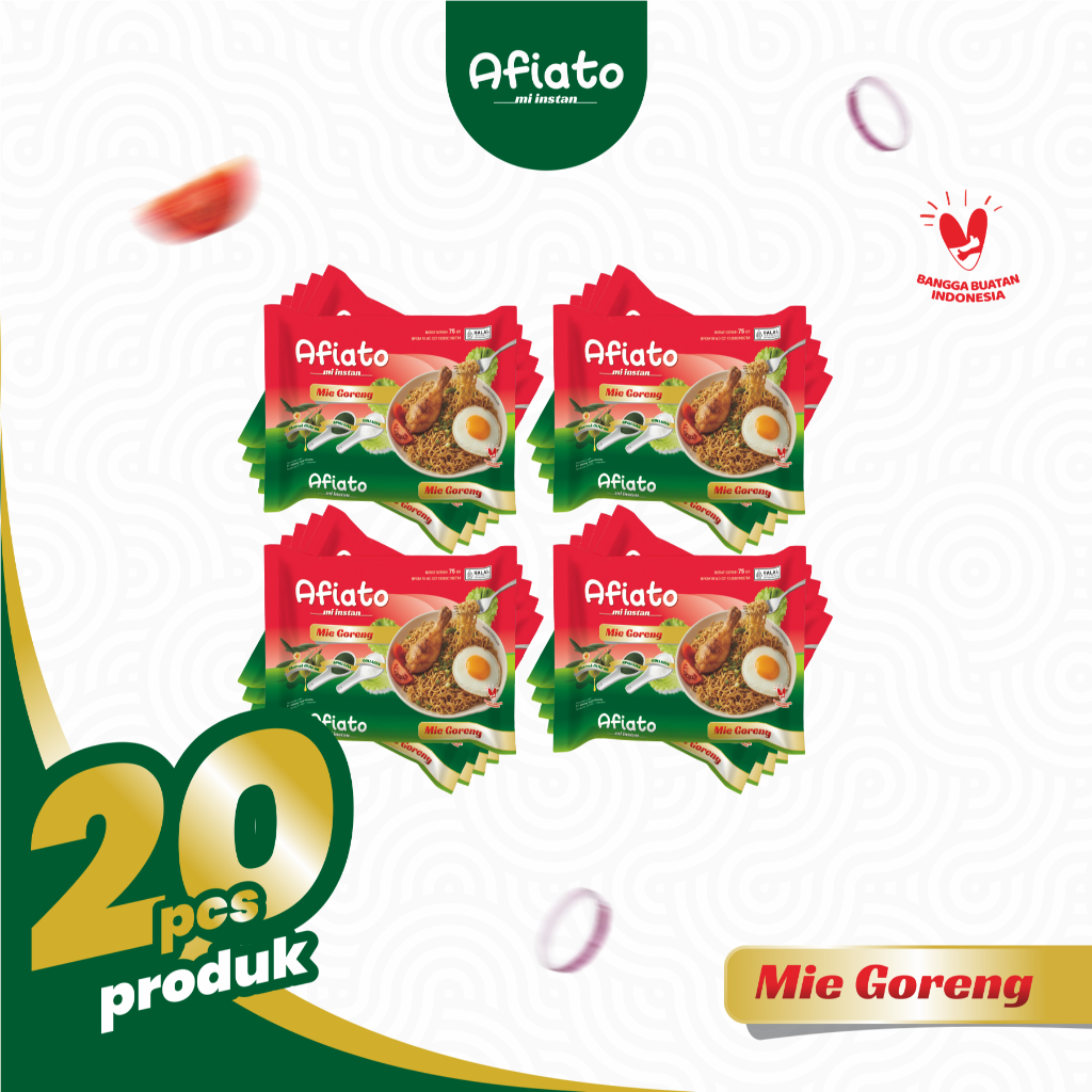 20 Pack Mie Instan Goreng Afiato | Enak Lebih Murah Bermanfaat | Mie Enak Kaya Manfaat | Mie dengan 