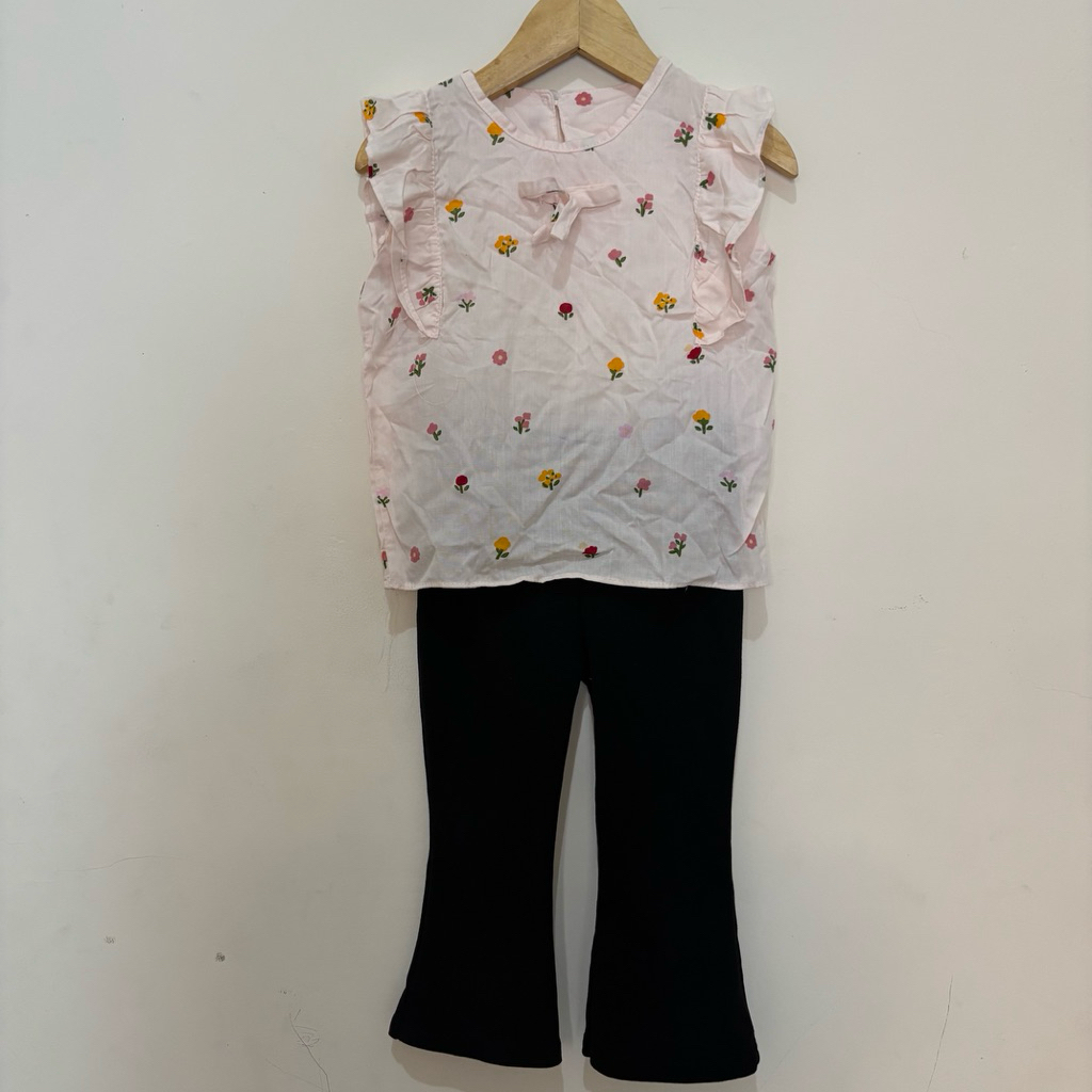 PRELOVED PRIBADI - Setelan Blouse Rayon & Legging Cutbray 3-4th