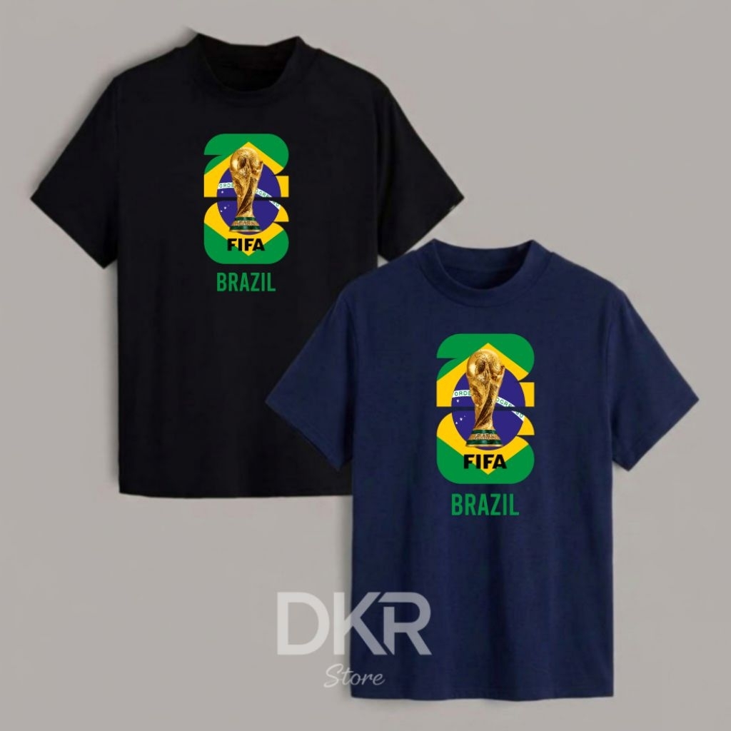 Kaos BRAZIL Piala Dunia 2026 Baju Tshirt Timnas BRAZIL Piala Dunia 2026 Kaos oblong Piala Dunia 2026