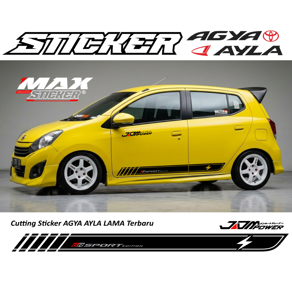 Sticker Mobil Agya, Ayla simple terbaru 2013 - 2021 Sticker cutting Mobil Daihatsu Ayla Terbaru