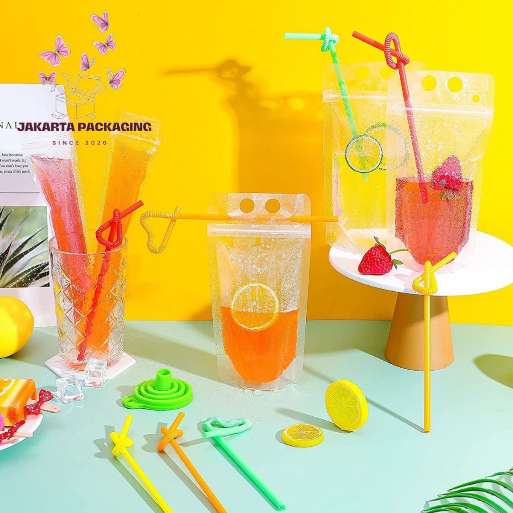 Kantong Minuman Transparan dengan Zip Lock | Pouch Drink Lucu Kekinian