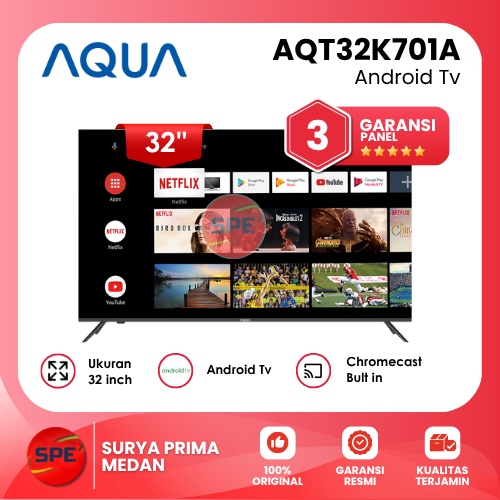 Led AQUA 32 Inchi AQT32K701A Android Smart TV