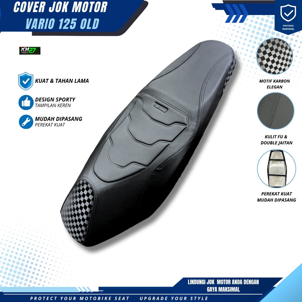 KM272 Cover Jok Motor Honda Vario 125 old 2012 sd 2015 / Sarung Jok Motor Vario 125 old Anti Ribet
