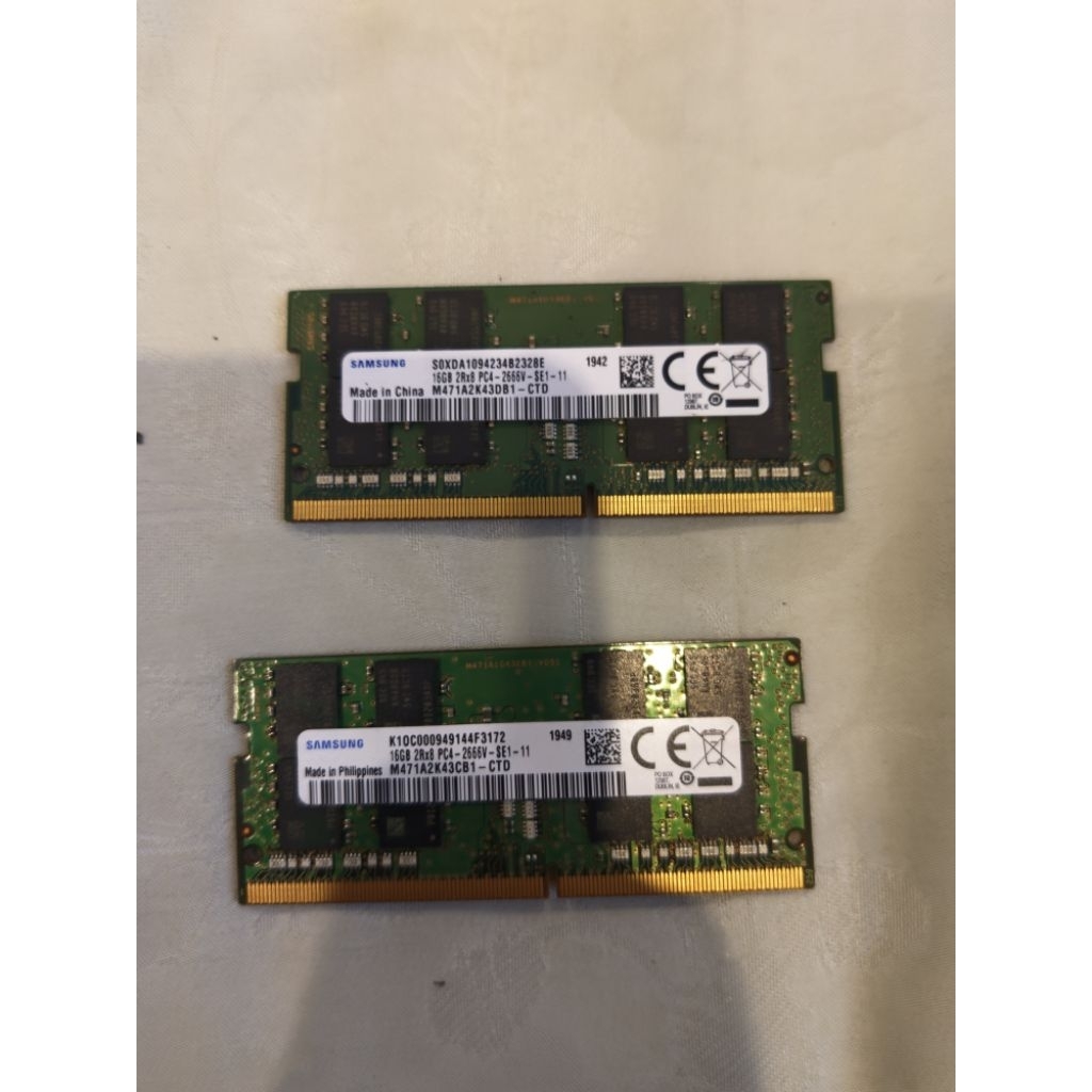 32GB(16x2) Samsung 2667Mhz DDR4 Sodimm Ram