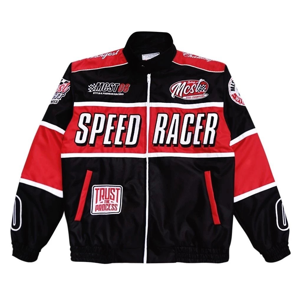 Miscast Nascar Jaket Parasut Pria Wanita Vintage Bentley Black