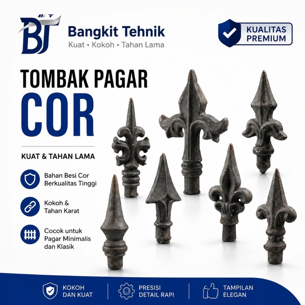 Ornamen Pagar Tumbak Besi Cor