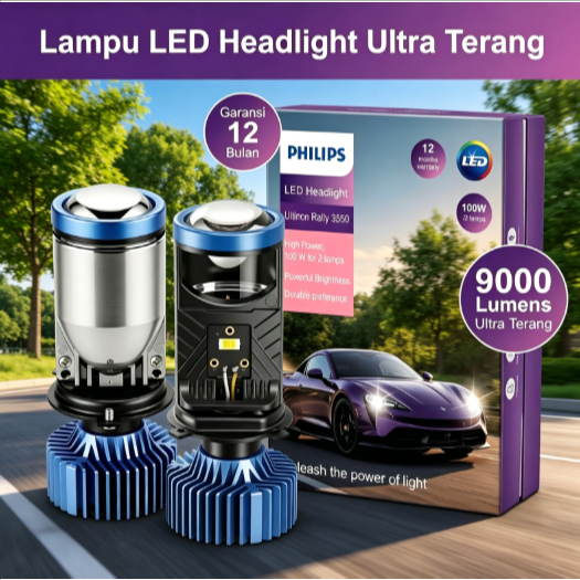 Lampu LED H4 Y7 Philips 100W 9000LM Universal Mobil Motor