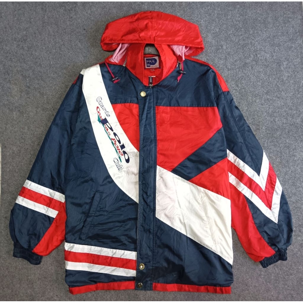 Jaket Vintage Colorblock Windbreaker Polo