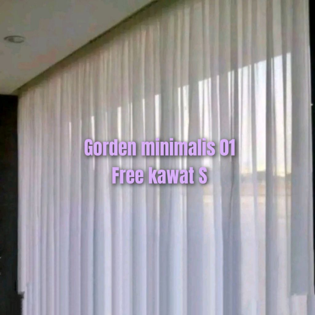 Vitrase gorden Polos Import  premium tirai siang putih transparan