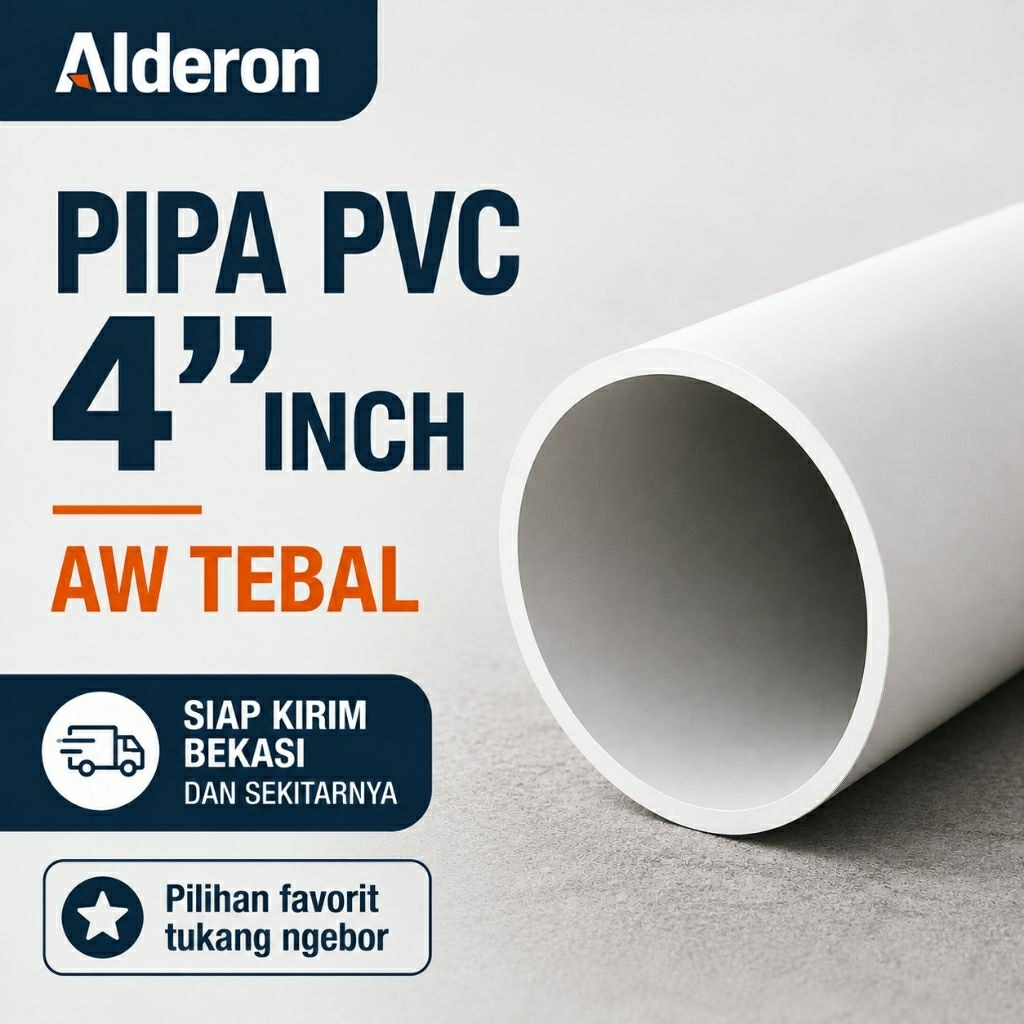 Pipa PVC 4 Inch Tipe AW Paralon Saluran Air & Bangunan