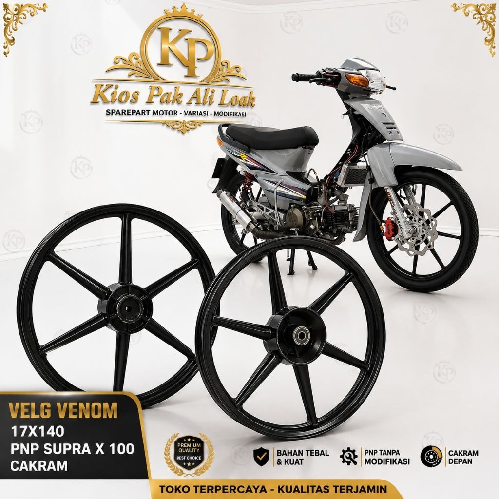 velg racing bintang venom palang 6 uk 17X140 depan belakang pnp Honda Supra x 100 cakram Supra fit o